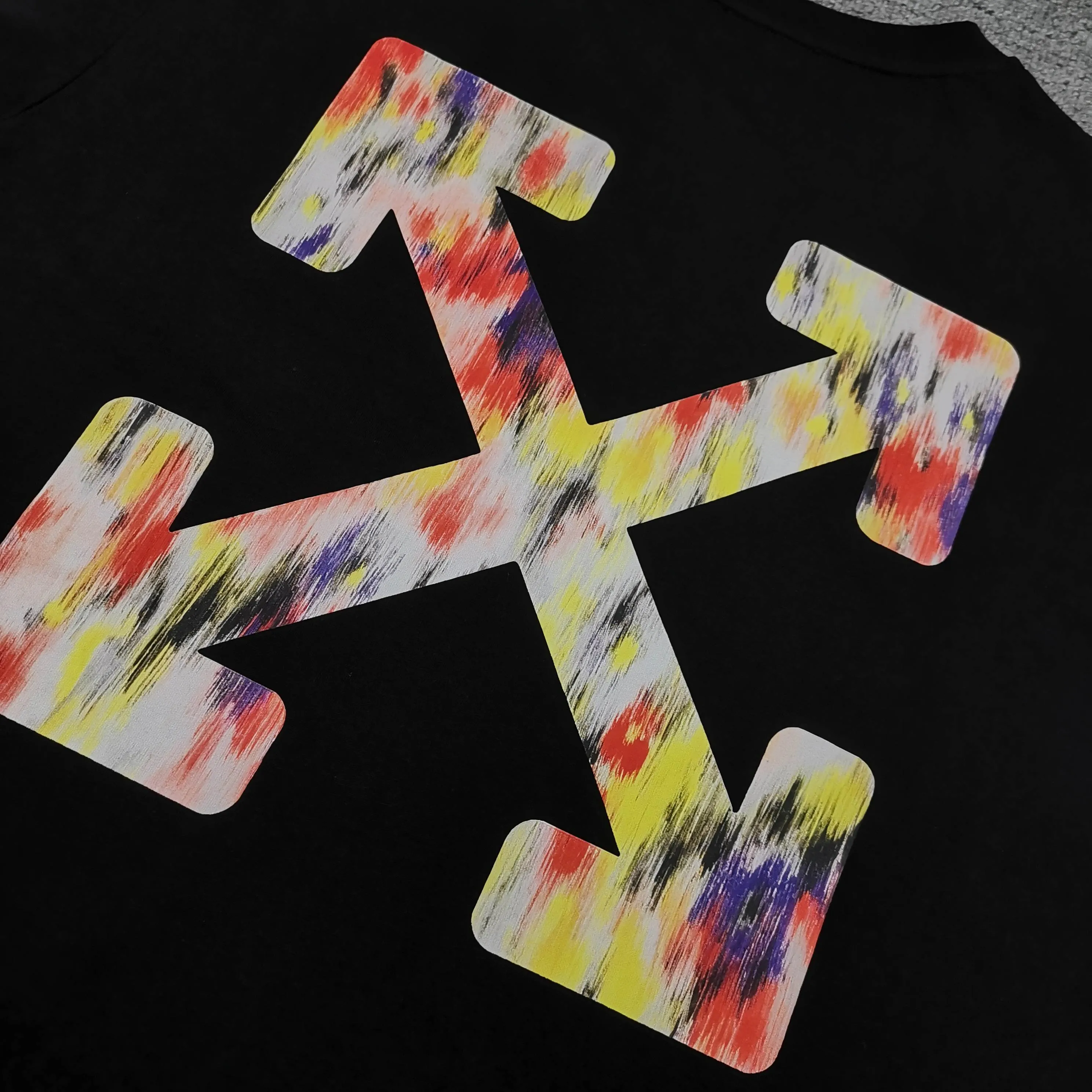 Top version ❤️off white new loose version painted arrow short-sleeved T-shirt Size: S M L XL Color: Black White P240